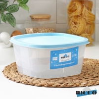 Контейнер пищевой RICCO, 2,65 л, 21,5&times;21,5&times;10 см, квадрат, цвет прозрачный, крышка голубая