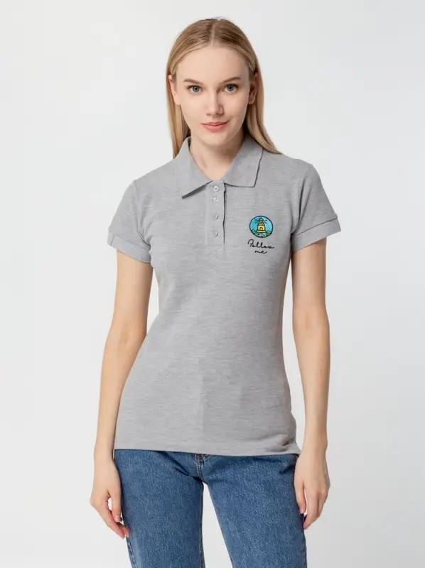 Рубашка поло женская Virma Premium Lady, серый меланж, размер M