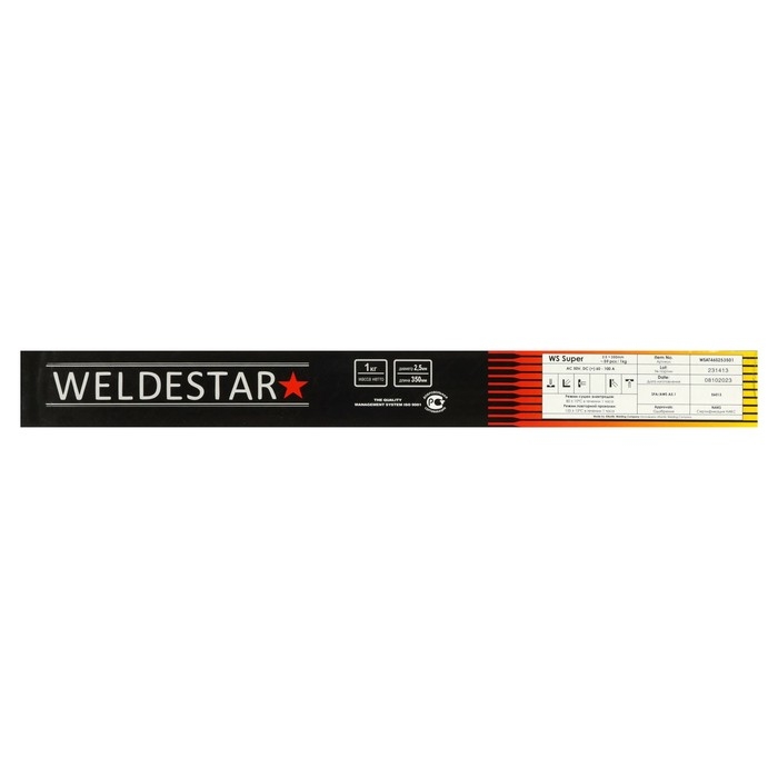 Электроды WELDESTAR Super, d=2.5 мм, 350 мм, 1 кг, аналог ОК-46 Электроды WELDESTAR Super, d=2.5 мм, 350 мм, 1 кг, аналог ОК-46