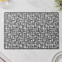 Салфетки сервировочные на стол Доляна &laquo;Милла&raquo;, 4 шт, 30&times;45 см, цвет чёрный