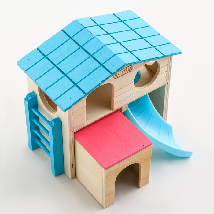 Дом для грызунов с горкой, дерево 17,2 х 15,8 х 16,2 см Дом для грызунов с горкой, дерево 17,2 х 15,8 х 16,2 см