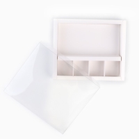 Коробка под 4 конфеты и шоколад с ячейками &laquo;Белая&raquo; 18.8 х 15.7 х 3 см