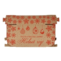 Коробка новогодняя складная «Новогодние шары», бурый, 27 х 21 х 9 см, Новый год Коробка новогодняя складная «Новогодние шары», бурый, 27 х 21 х 9 см, Новый год