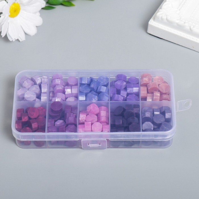 Набор сургуча Набор сургуча "Оттенки фиолетового" перламутр 10 цветов 12,7х6,5х2 см