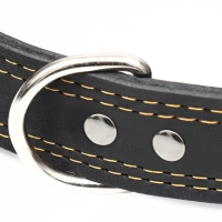 Ошейник кожаный двухслойный, 85 х 4.5 см, ОШ 50-70 см, чёрный Ошейник кожаный двухслойный, 85 х 4.5 см, ОШ 50-70 см, чёрный