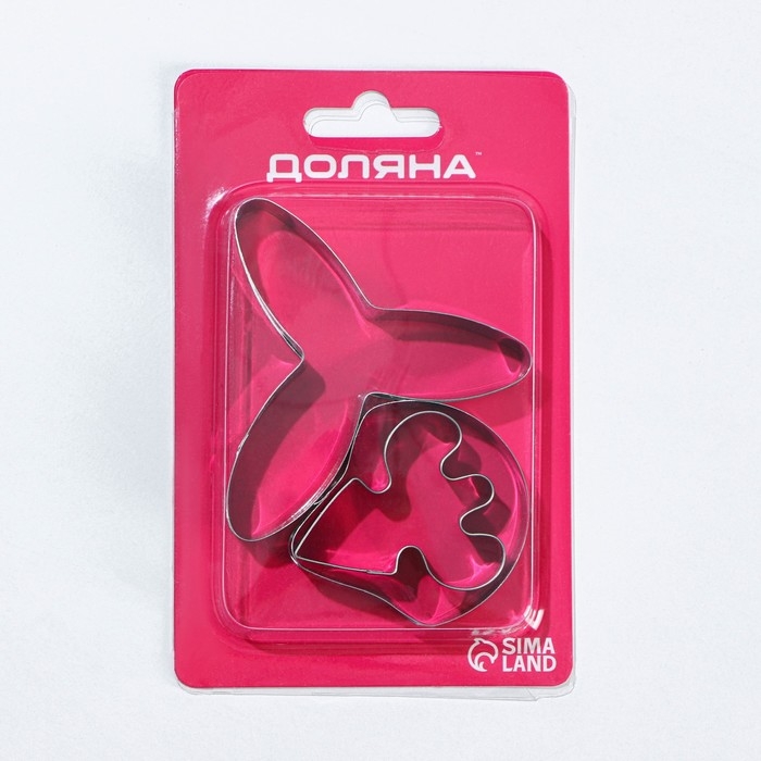 Набор форм для печенья Доляна &laquo;Лепестки орхидеи&raquo;, 7&times;7 см, 3 шт, цвет серебристый