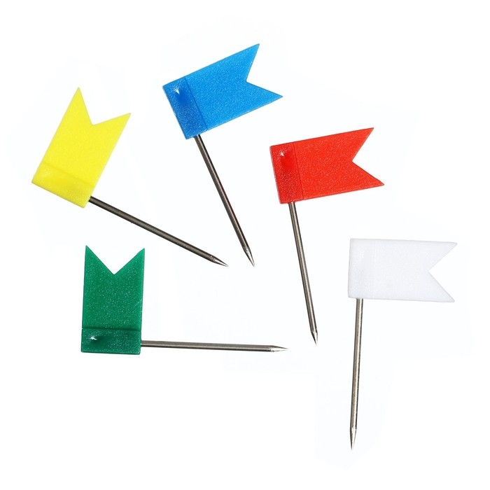 Набор кнопок Набор кнопок "Флажки", цветные, в пластиковой упаковке