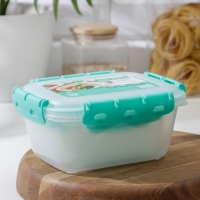 Набор пищевых герметичных контейнеров, 3 шт: 380 мл, 0,8 л, 1,5 л, прозрачные, крышка голубая