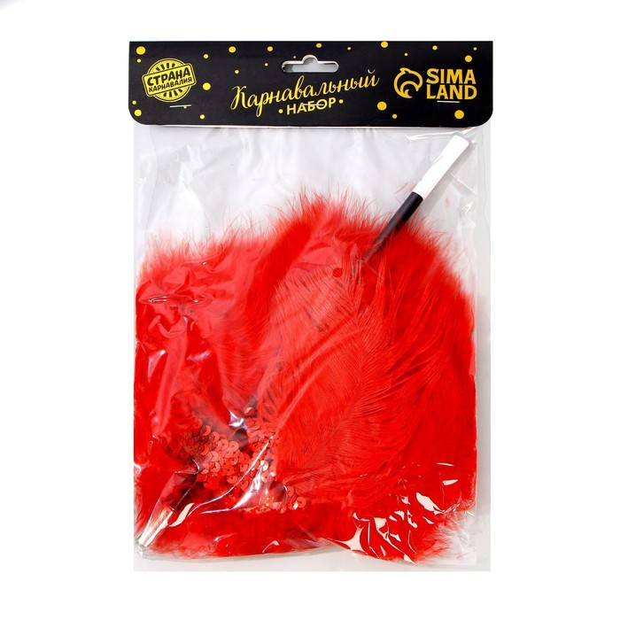 Карнавальный набор &laquo;Огненная красотка&raquo;, повязка на голову, боа, мундштук