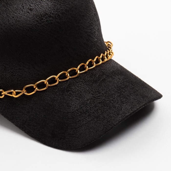 Бейсболка женская MINAKU с цепью цвет чёрный , размер 56-58 Бейсболка женская MINAKU с цепью цвет чёрный , размер 56-58