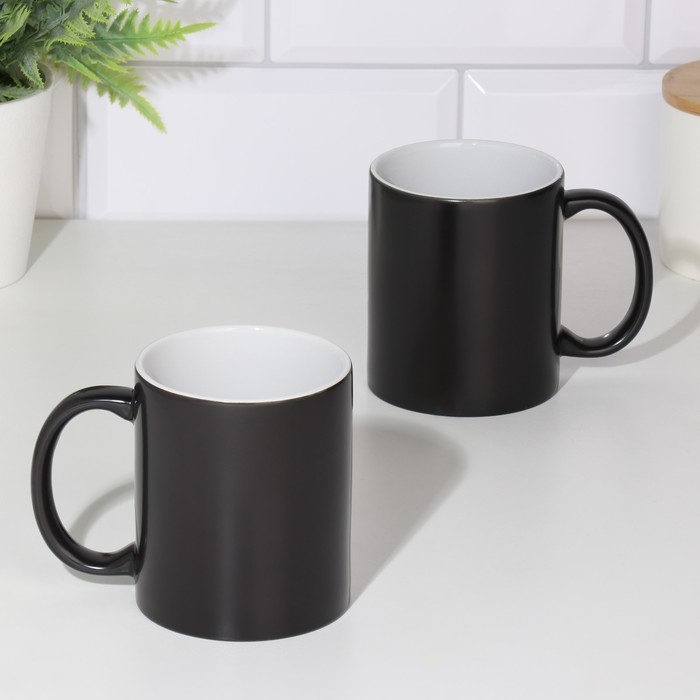 Кружка под сублимацию, хамелеон, керамическая с логотипом, цвет черный, объем 320 мл Кружка под сублимацию, хамелеон, керамическая с логотипом, цвет черный, объем 320 мл