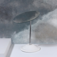 Зеркало настольное, на гибкой ножке, зеркальная поверхность 13,5 &times; 16,2 см, цвет белый