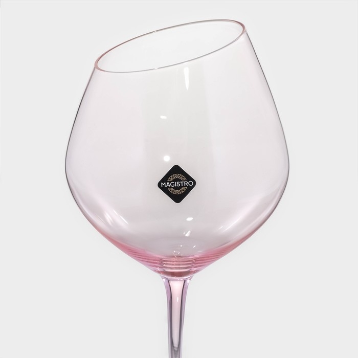 Набор бокалов из стекла для вина Magistro &laquo;Иллюзия&raquo;, 550 мл, 10&times;24 см, 2 шт, цвет розовый