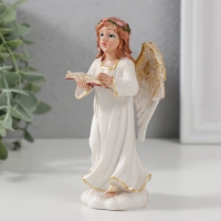 Сувенир полистоун "Ангел-девушка с книгой поёт" 12,5х6,5х5,3 см