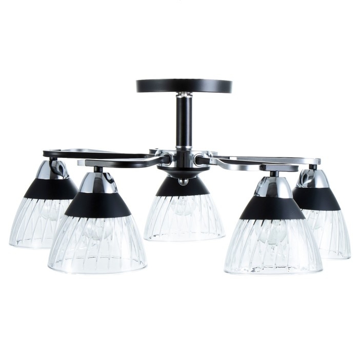 Люстра "Берн" 5хЕ27 40Вт чёрно-хромовый 56х56х25 см BayerLux