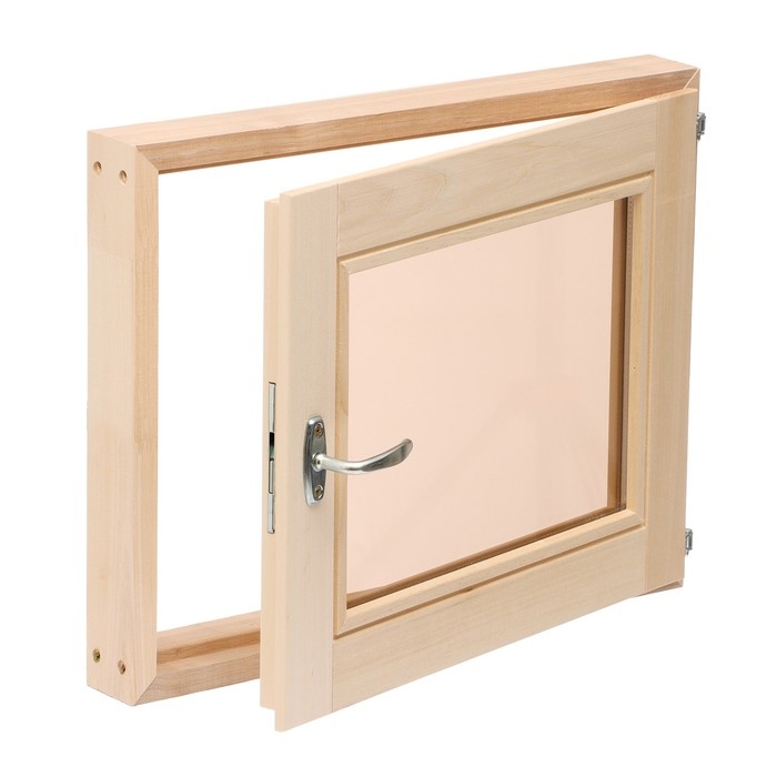 Окно, 40&times;50см, однокамерный стеклопакет, бронза,  из липы