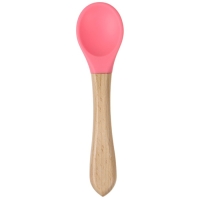 Ложка детская для кормления Крошка Я (силикон, бамбук), цвет розовый Ложка детская для кормления Крошка Я (силикон, бамбук), цвет розовый