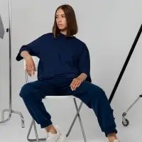 Футболка оверсайз унисекс Kosmos 2.0, темно-синяя, размер M/L