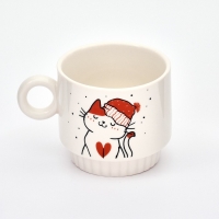 Новый год. Набор кружек из керамики &laquo;Снежные котики&raquo;, 250 мл, 2 шт