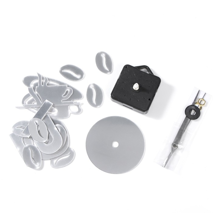 Часы настенные интерьерные для кухни, 3d "Время кофе", наклейка, большие, d-50 см