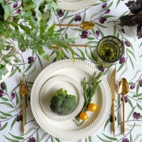 Скатерть Доляна Olives 149х250 см, 100% хлопок, рогожка 164 г/м2 Скатерть Доляна Olives 149х250 см, 100% хлопок, рогожка 164 г/м2