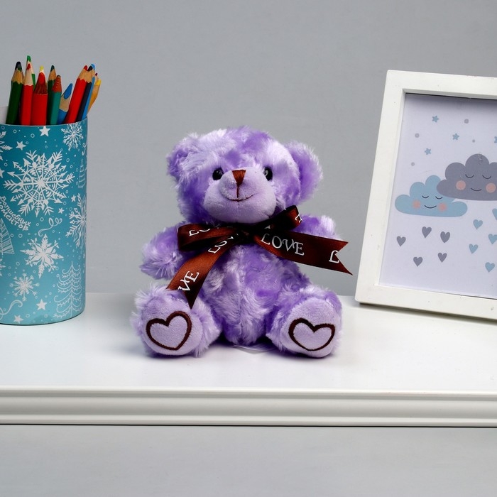 Мягкая игрушка &laquo;Мишка&raquo;, 15 см, цвет лавандовый