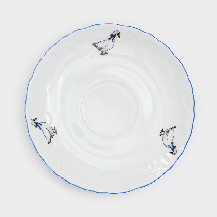 Чайный сервиз на 6 персон &laquo;Рококо. Гуси&raquo;, 12 предметов: чашка 220 мл, блюдце d=15,5 см