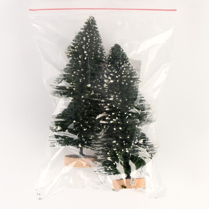 Новый год! Миниатюра кукольная &laquo;Ёлочка со снегом&raquo;, набор 2 шт., размер 1 шт. &mdash; 14 &times; 6 &times; 6 см