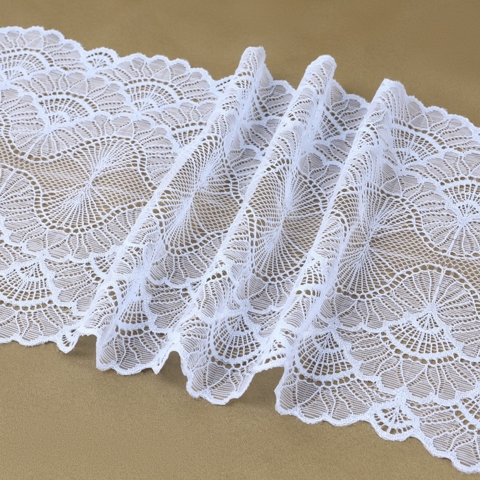 Кружевная эластичная ткань, 180 мм × 2,7 ± 0,5 м, цвет небесно-голубой Кружевная эластичная ткань, 180 мм × 2,7 ± 0,5 м, цвет небесно-голубой