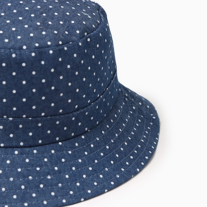 Панама детская MINAKU "Горошек", цвет синий, размер 44-46