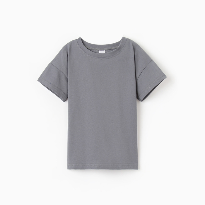 Футболка детская со спущенным плечом, цвет темно-серый, рост 134 см Футболка детская со спущенным плечом, цвет темно-серый, рост 134 см