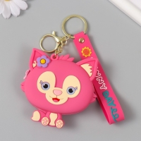 Брелок кошелёк с карабином, ремешком силикон "Котёнок с цветочком" 3х8,5х8,3 см Брелок кошелёк с карабином, ремешком силикон "Котёнок с цветочком" 3х8,5х8,3 см