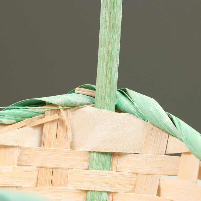 Набор корзин плетеных (бамбук),19xH7,5X9,5x31см,22x9x11x34,24x9x11см,5x35см, 3 шт, зеленый