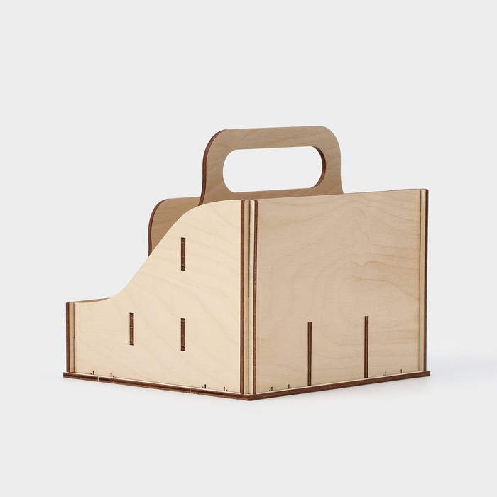 Подставка - органайзер деревянный для специй с ручкой Доляна, 17&times;16&times;16 см