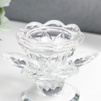 Подсвечник стекло на1 свечу "Цветок" d=2,5 и 4,5 см 10х10х7 см Подсвечник стекло на1 свечу "Цветок" d=2,5 и 4,5 см 10х10х7 см