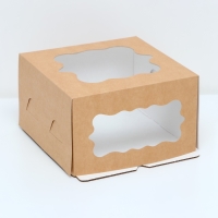 Кондитерская упаковка, "Bon appetit", 2 окна , 19 х19 х11,5 см Кондитерская упаковка, "Bon appetit", 2 окна , 19 х19 х11,5 см