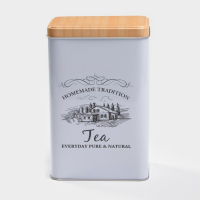 Банка для чая «Дом и поле», 19×12×8 см, цвет белый Банка для чая «Дом и поле», 19×12×8 см, цвет белый