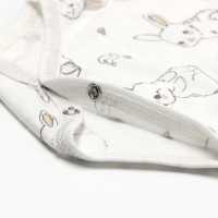 Боди детское с длинным рукавом, цвет белый/зайчики, рост 80