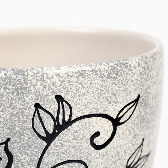 Горшок цветочный "Цветение" серый, 1,4 л