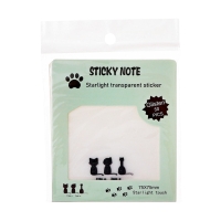 Блок с липким краем 75мм х 75мм 50л пластик прозрачные с блестками Кошки Блок с липким краем 75мм х 75мм 50л пластик прозрачные с блестками Кошки