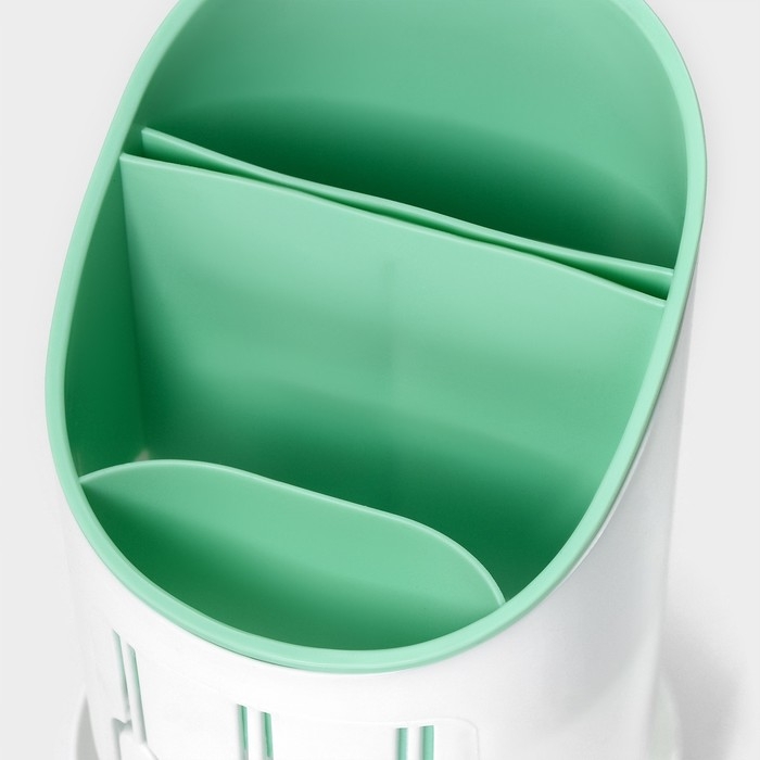 Подставка для столовых приборов Доляна, 3 отделения, 12&times;12&times;9 см, цвет МИКС