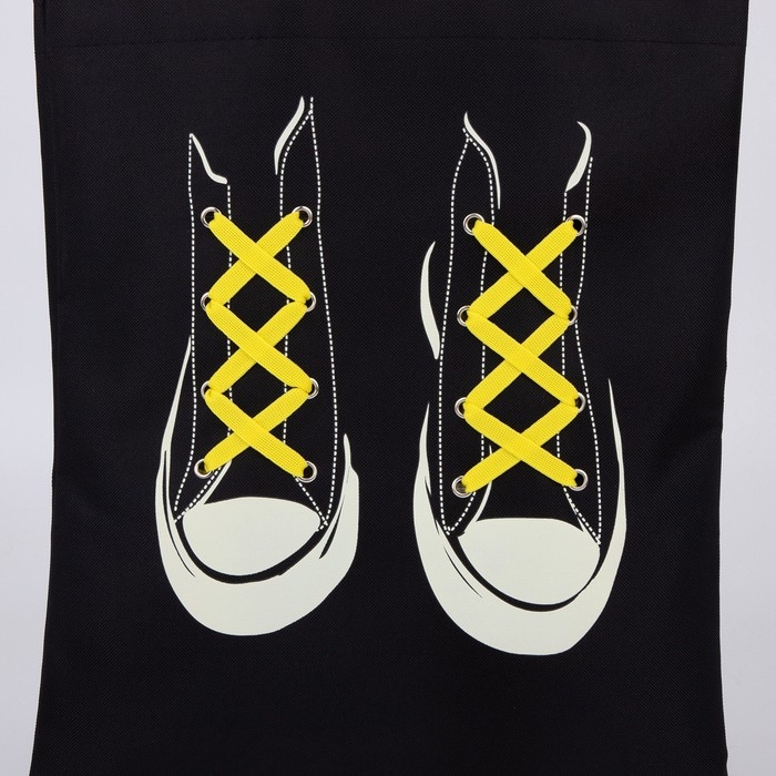 Шопер &laquo;Кеды&raquo;, 35 х 0,5 х 40 см, с лентой, чёрный