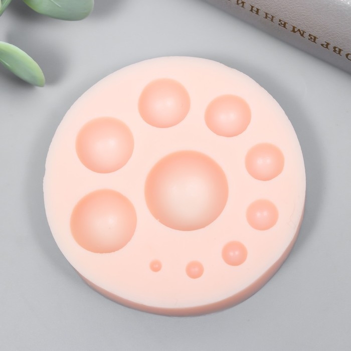 Молд силиконовый Молд силиконовый "Полусферы" (10шт) от 3мм до 2,1см МИКС