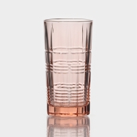 Стакан высокий стеклянный &laquo;Даллас&raquo;, 380 мл, цвет розовый