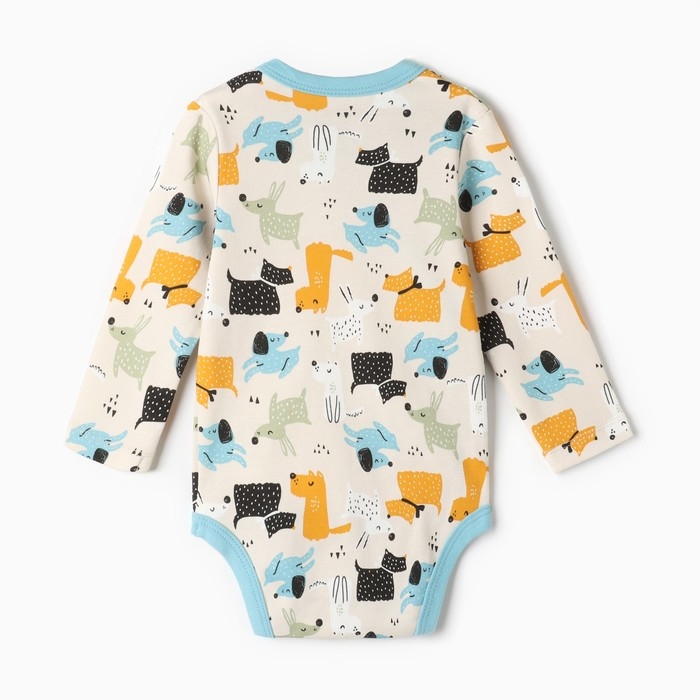 Боди детское, цвет кремовый/собачки, рост 80 см
