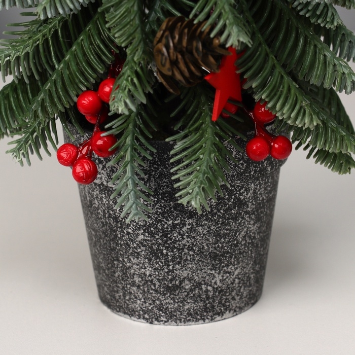 Ёлка декор Ёлка декор "С ягодками, в горшочке" 33х8,5 см