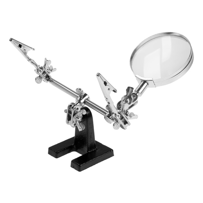 Держатель прецизионный с зажимами и лупой DEKO HT18, 60 мм, 3х увеличение Держатель прецизионный с зажимами и лупой DEKO HT18, 60 мм, 3х увеличение