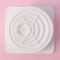 Форма для муссовых десертов и выпечки Доляна &laquo;Рябь&raquo;, силикон, 18&times;18 см, внутренний размер 16&times;6,5 см, цвет белый