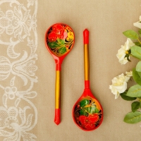 Ложка полубаская «Традиционная», золото, 19×6 см, хохлома Ложка полубаская «Традиционная», золото, 19×6 см, хохлома