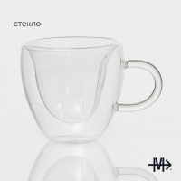 Кружка стеклянная с двойными стенками Magistro «Сердце», 250 мл Кружка стеклянная с двойными стенками Magistro «Сердце», 250 мл